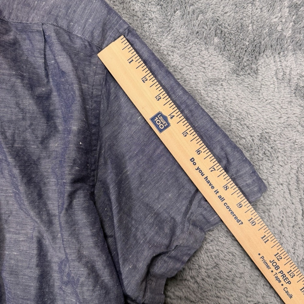 Proper Cloth Shirt Mens XL Blue Linen Blend Short Sleeve Button Up - Picture 7 of 7